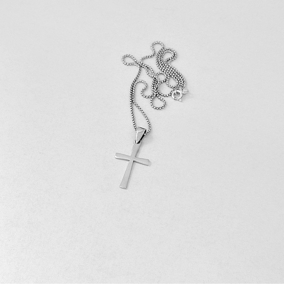 Sterling Silver Unisex Cross Necklace, Religious Jewelry, Christian Chain - Picture 8 of 12